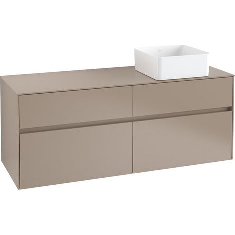 Meuble vasque COLLARO 1400 x 548 x 500 mm, blanc brillant