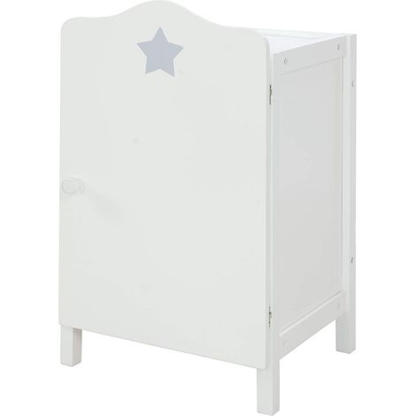 roba Armadio per Bambole "Stella", per Riporre Abiti e Accessori, Legno, Bianco (1/5)