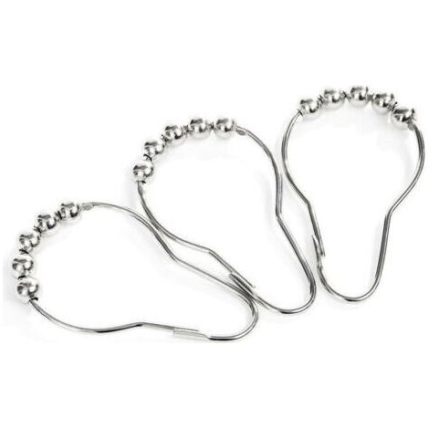 NALOOKAMIC Lot de 48 anneaux de rideau de douche en inox avec système coulissant, 70x40mm (1/4)