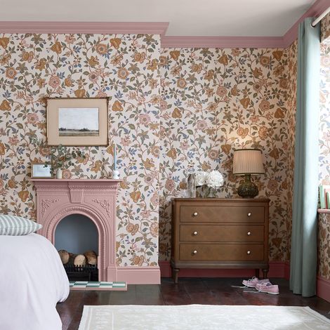 Papier peint intissé Joules Scot floral 1005 x 52cm Ocre, rose, vert (1/5)