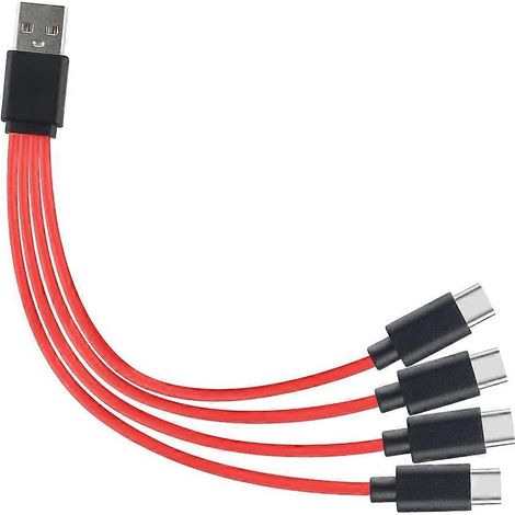 Câble de charge USB Type-C 4 en 1 durable avec répartiteur et 4 ports, compatible avec téléphones, ordinateurs portables et tablettes. (1/5)