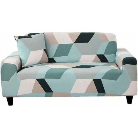 Housse de Canapé 3 Place Extensible Housse Fauteuil avec Accoudoirs Housse Protection pour Canapé Elastique Couvre Canapé Univers, (fauteuil, motif blocs de couleur claire) (1/5)