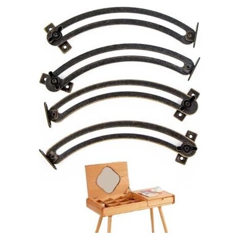 Charnière de Soutien Réglable pour Couvercle – 4 Pièces Vintage Courbées, Armoire Meuble Boîte à Jouets (1/4)