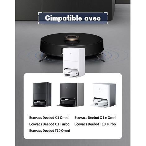 21 pezzi di accessori di ricambio per aspirapolvere robot Ecovacs Deebot X1 Omni / X1 e Omni / X1 Turbo / T10 Turbo/Omni 1 spazzola principale, 6 spazzole laterali, 4 panni per mocio, 4 filtri, 4 sacc (1/4)