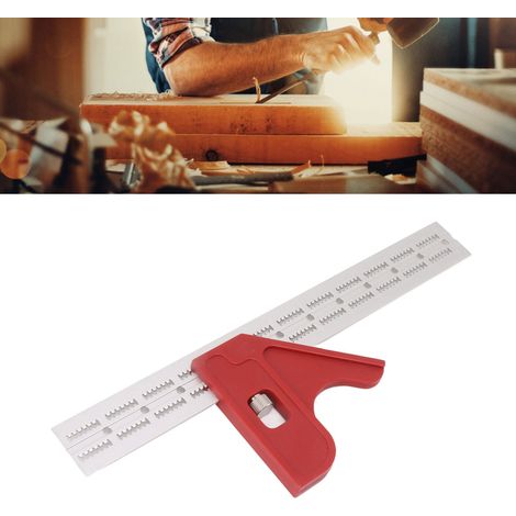 Équerre de Menuiserie Calibrée - Modèle Type B avec Mesure d'Angle, Profondeur et Niveau pour Marquage et Pose - En Alliage d'Aluminium (138-179g) (1/5)