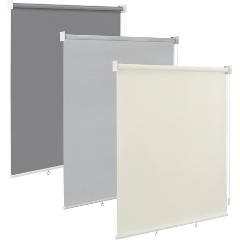 WOLTU Tenda avvolgibile verticale per esterni Tenda da Sole a Caduta Verticale Tenda a Rullo per Esterno Tenda Parasole Antivento Privacy per Balcone Terrazzo Giardino Gazebo. 140x140 cm Beige