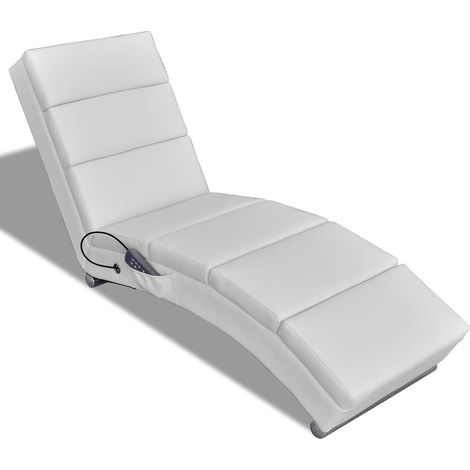 Massage-Chaiselongue Weiß Kunstleder