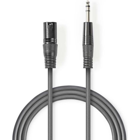 Cable de audio balanceado xlr macho de 3 pines macho de 635 mm niquelado 150 metros redondo pvc gris oscuro funda de carton