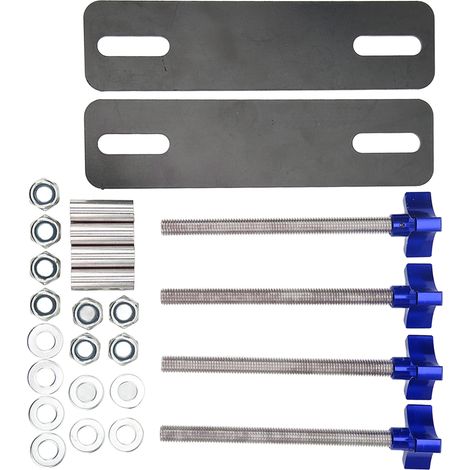 Befestigungssatz für Sandbergungsplatten – Verstellbare Befestigungsbolzen, kompatibel mit 12–17 cm breiten Bergungsschienen, blaue verstellbare Halterungen (1/5)