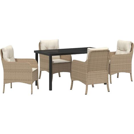Maison Exclusive - Conjunto de Comedor de Jardín 5 uds. Beige rat (1/5)