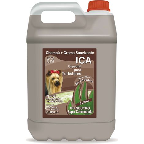 ICA CHPG19 - Shampoo Speciale per Yorkshire con Aloe Vera PH Neutro, Pelliccia Morbida e setosa, con fragranza di Lavanda, 5 l