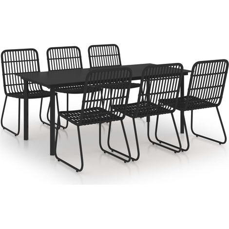 Juego de comedor para jardín 7 piezas ratán sintético y vidrio vidaXL (1/5)