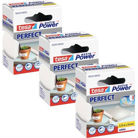 tesa EXTRA POWER PERFECT 56343-00501-04 Nastro in tessuto Bianco (L x L) 2.75 m x 38 mm 3 pz. (1/4)