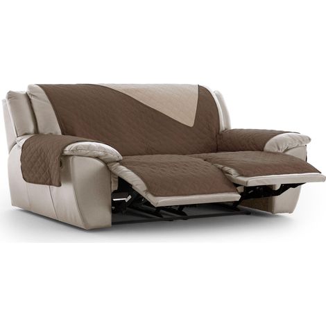 Housse de Fauteuil de Relaxation matelassée et réversible Marron Protection de canapé réglable, Confort supplémentaire et Design élégant (1/5)