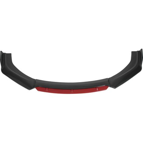 Kit de spoiler de pare-chocs avant universel, pièces de modification aérodynamique style fibre de carbone + rouge (1/5)