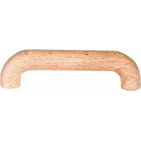 Poignée ronde hêtre brut poncé - longueur 112 mm. entraxe 96 mm - CADAP