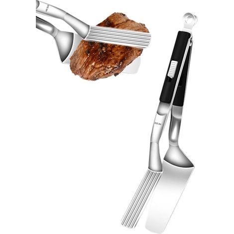 spatule pour retourner Pince griller largie en acier (1/5)