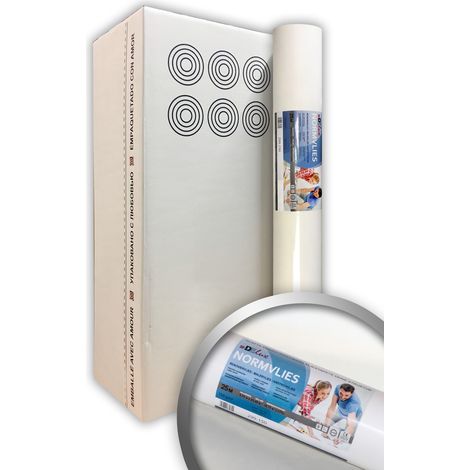Wall liner non-woven paintable lining paper 150 g Profhome NormVlies 299-150 smooth non woven lining paper 6 rolls 1210.94 sq ft (112,5 sqm)