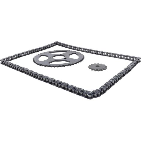 Kit de Pignon Avant Arrière T8F avec Pignon 35 Mm 54 Dents, 15 Dents 10 Mm avec Trou en H et 120 Maillons pour Motos, Karts et VTT – Performance de Mise à Niveau parfaite. (1/4)