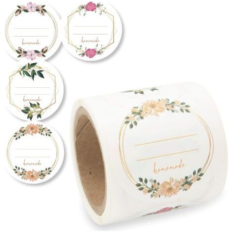 200 Self-Adhesive Plastic Labels (5cm) Easy to Remove Stickers for Jam Jars, Freezer, Food Containers - Waterproof Stickers Leaves No Residue (1/5)