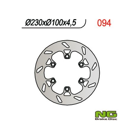 DISCO DE FRENO TRASERO NG KAWASAKI KLX 250/650,KX, KLX 250R '93-'98, KLX 650R '93-'03, KLX 300 '93-'97 (230X100X4.5)