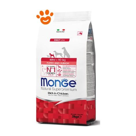 Monge Dog Natural Superpremium Puppy e Junior Mini Pollo - Monge Dog Natural Superpremium Puppy e Junior Mini Pollo - Sacco Da 3 Kg