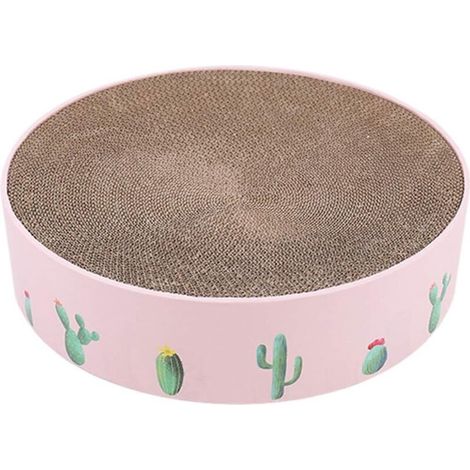 Jouet pour chat en carton ondulé, grattoir à herbe à chat, tapis grattoir à griffes, jouet pour chaton - rose, grand (1/5)