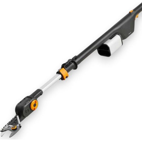 Svettatoio telescopico per potatura a batteria 12V con manico allungabile 140 cm e lame anti aderenti in acciaio Fiskars 1082299