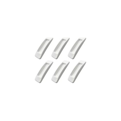 Lot de 6 poignées coulissantes autocollantes, sans perçage, pour fenêtres et tiroirs (blanc) - Crezuo (1/4)