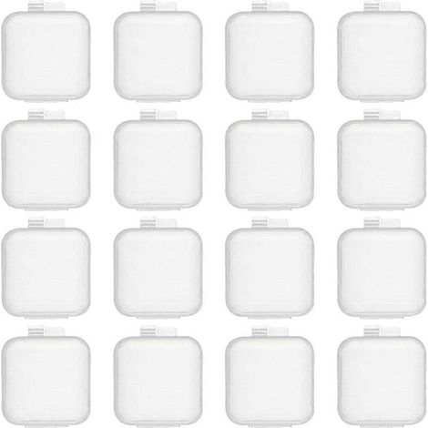 100 petits contenants de rangement en plastique transparent pour perles et bouchons d'oreilles-3.50X3.50X2.00CM-Transparent (1/4)