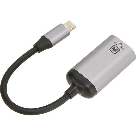 Adaptateur USB-C vers RJ45 1000 Mbps haut débit, boîtier métallique, compatible LAN vers USB-C pour ordinateur portable, tablette et téléphone. (1/5)