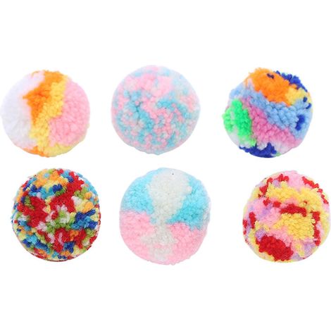 Lot de 5 petits pompons pour chats, pour jouer et créer des objets décoratifs colorés (5 cm). (1/4)