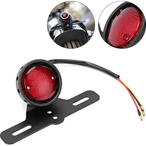 Feu arrière moto noir aluminium alliage stop clignotant accessoire motocyclette (1/4)