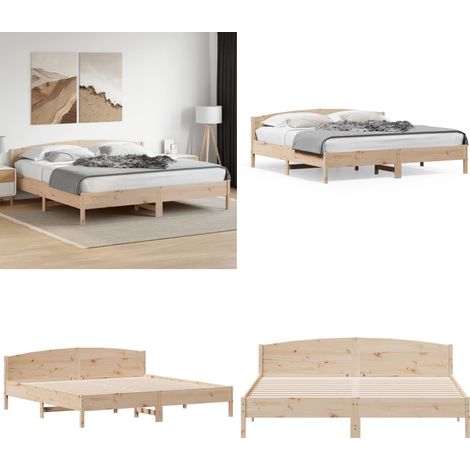Giroletto senza Materasso 180x200 cm in Legno Massello di Pino - Letto in legno - Letto senza materasso