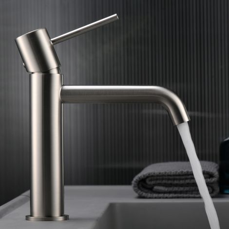 Imex -  Grifo Monomando Lavabo Caño Bajo Níquel Serie Monza