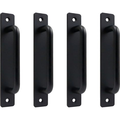 Poignées de porte grange noires, lot 4, en alliage d'aluminium (1/5)