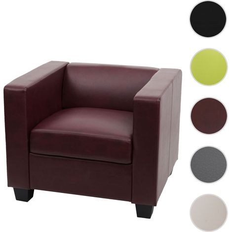 Fauteuil Club / Lounge Lille, simili-cuir, vert clair