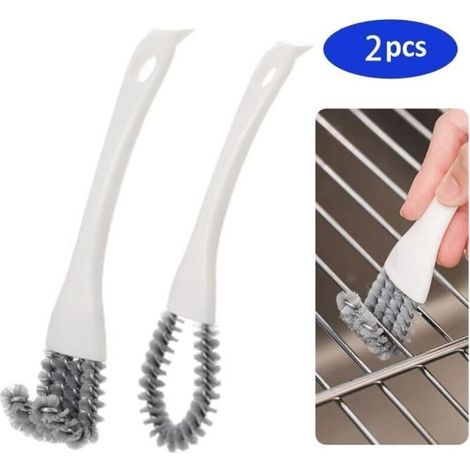 Spazzola per barbecue (bianca, grigia) - Non specificato - 16x3,5 cm - Plastica PP - Ergonomica - Pulizia efficace