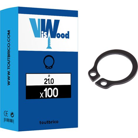 100 circlips extérieurs Ø 21mm acier brut - Viswood
