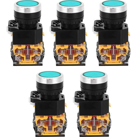 Interrupteur à bouton de 22 mm, compatible avec les tensions de 37 V à 440 V, avec fonction d'auto-réarmement. (1/5)