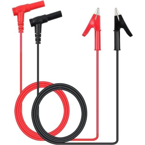 2 Pcs Fiche Banana à Pince Crocodile électriques fils Multimètre cable de Test Sonde Cordon Alligator Flexible Câble de Test Pour les Tests de Laboratoire, 1m (1/5)