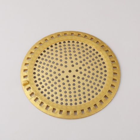 Grille de bonde de sol en acier inoxydable doré, collecteur de cheveux pour salle de bain, filtre à cheveux pour lavabo, anti-obstruction (1/5)