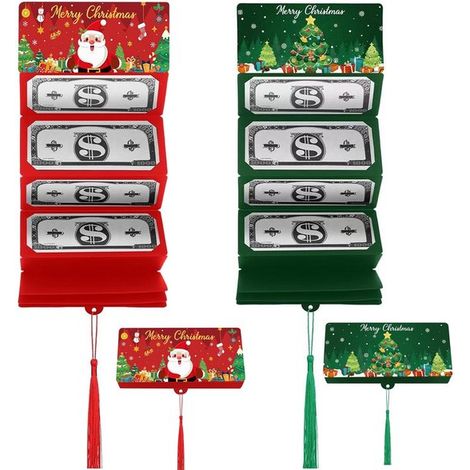 Biglietti di Natale per soldi: Biglietti di Natale creativi e pieghevoli per banconote e buoni, 4 pezzi. (1/5)