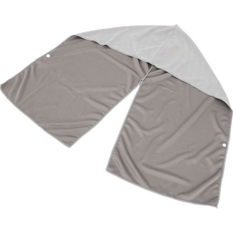 Serviette de sport à capuche rafraîchissante anti UV séchage rapide idéale pour randonnée et plage couleur grise (1/5)