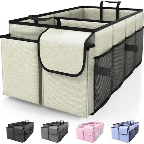 Organisateur de coffre voiture pliable, boîte rangement grande capacité pour véhicule (1/5)