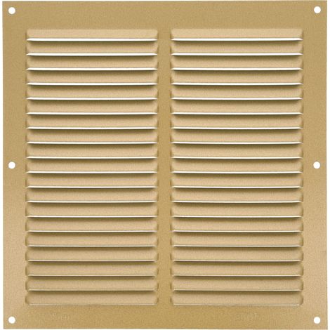 Grille de ventilation carrée en Aluminium Grilles d'aération pour sortie d'air Idéal pour plafond de cuisine et de salle de bain Dimensions : 200 x 200 mm Couleur: Dorée (1/5)