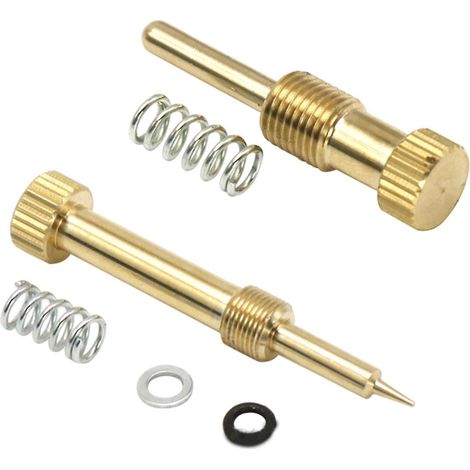 Vis de réglage du mélange air/carburant + vis de réglage du ralenti pour carburateur Mikuni VM22 (neuve) (1/5)