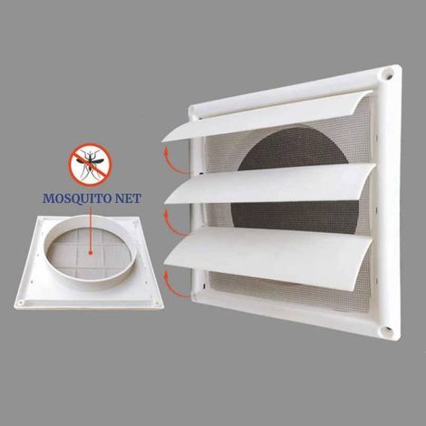 Grille Aération Réglable, Grille Ventilation Plastique avec 3 Volets Sortie Air Filtre pour Aération Pièce (15 x 15 cm) (1/5)