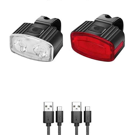 USB-wiederaufladbares Fahrradlichtset, LED-Fahrradlichter für Vorder- und Rücklicht (1/5)
