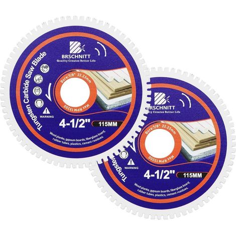 Lame de scie carbure de tungstène 115mm pour bois, plastique, PVC, 22.23mm alésage (1/5)